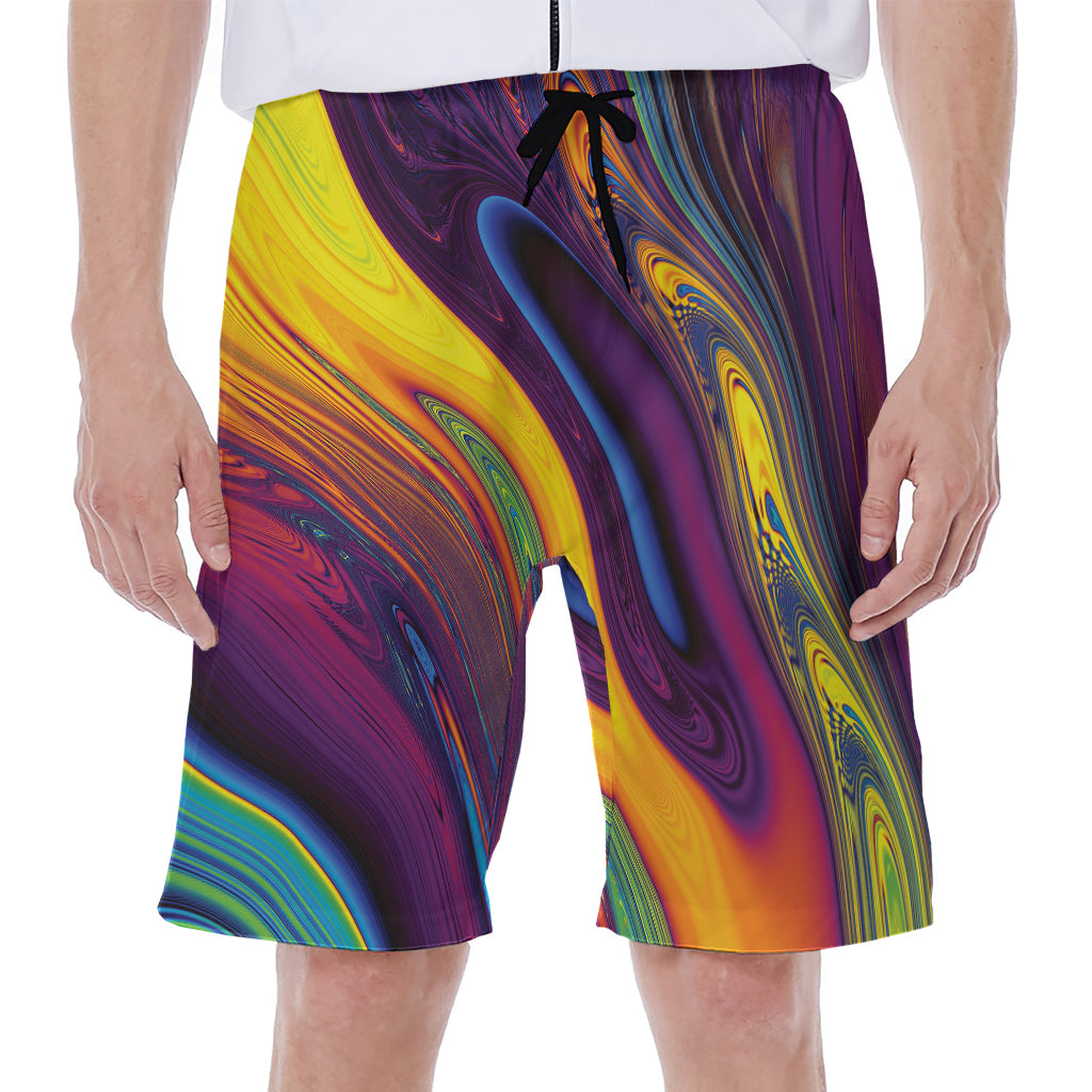 Psychedelic Trippy Fractal Print Men's Beach Shorts