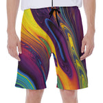 Psychedelic Trippy Fractal Print Men's Beach Shorts