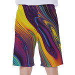 Psychedelic Trippy Fractal Print Men's Beach Shorts