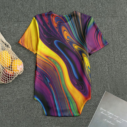 Psychedelic Trippy Fractal Print Men's Bodysuit