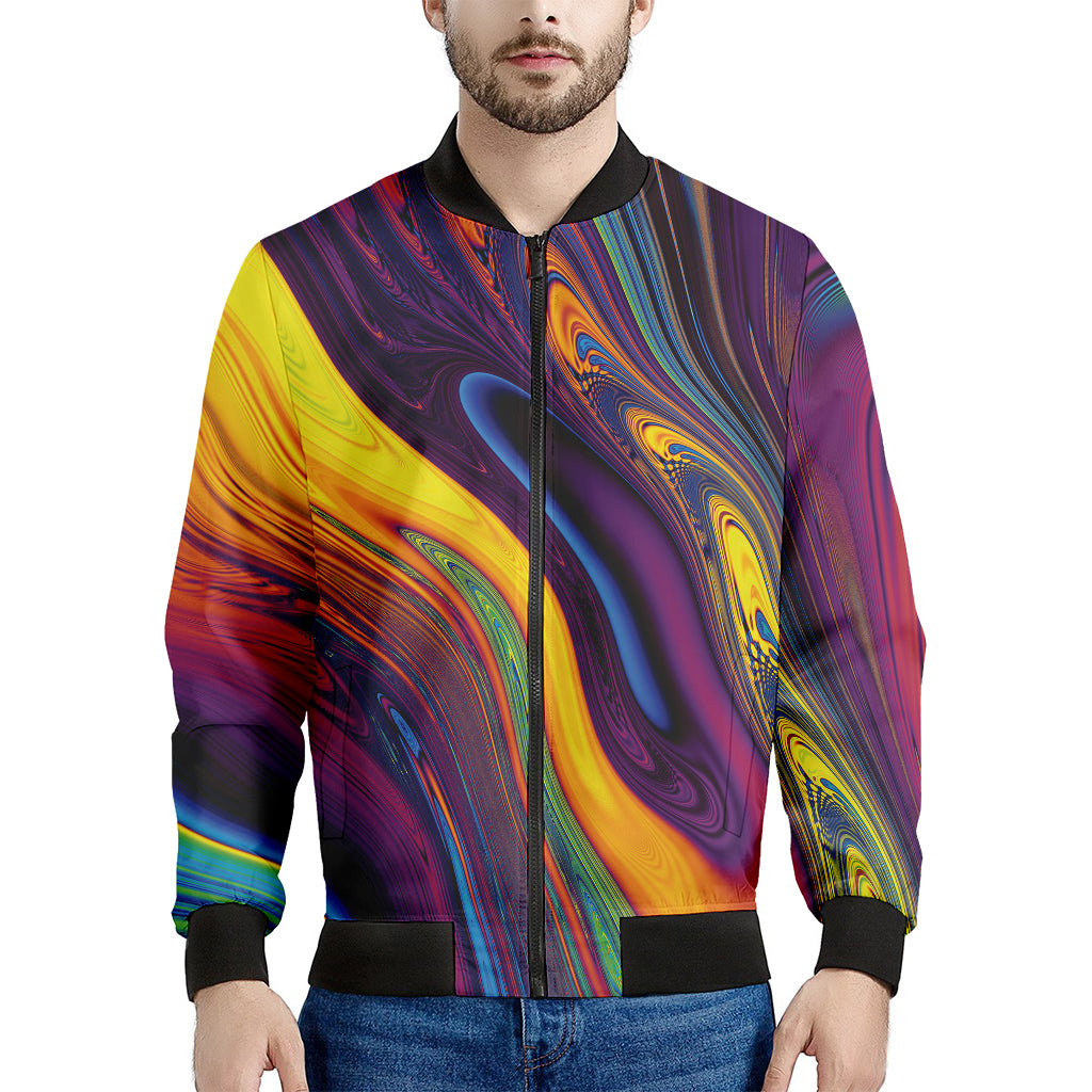 Psychedelic Trippy Fractal Print Men's Bomber Jacket