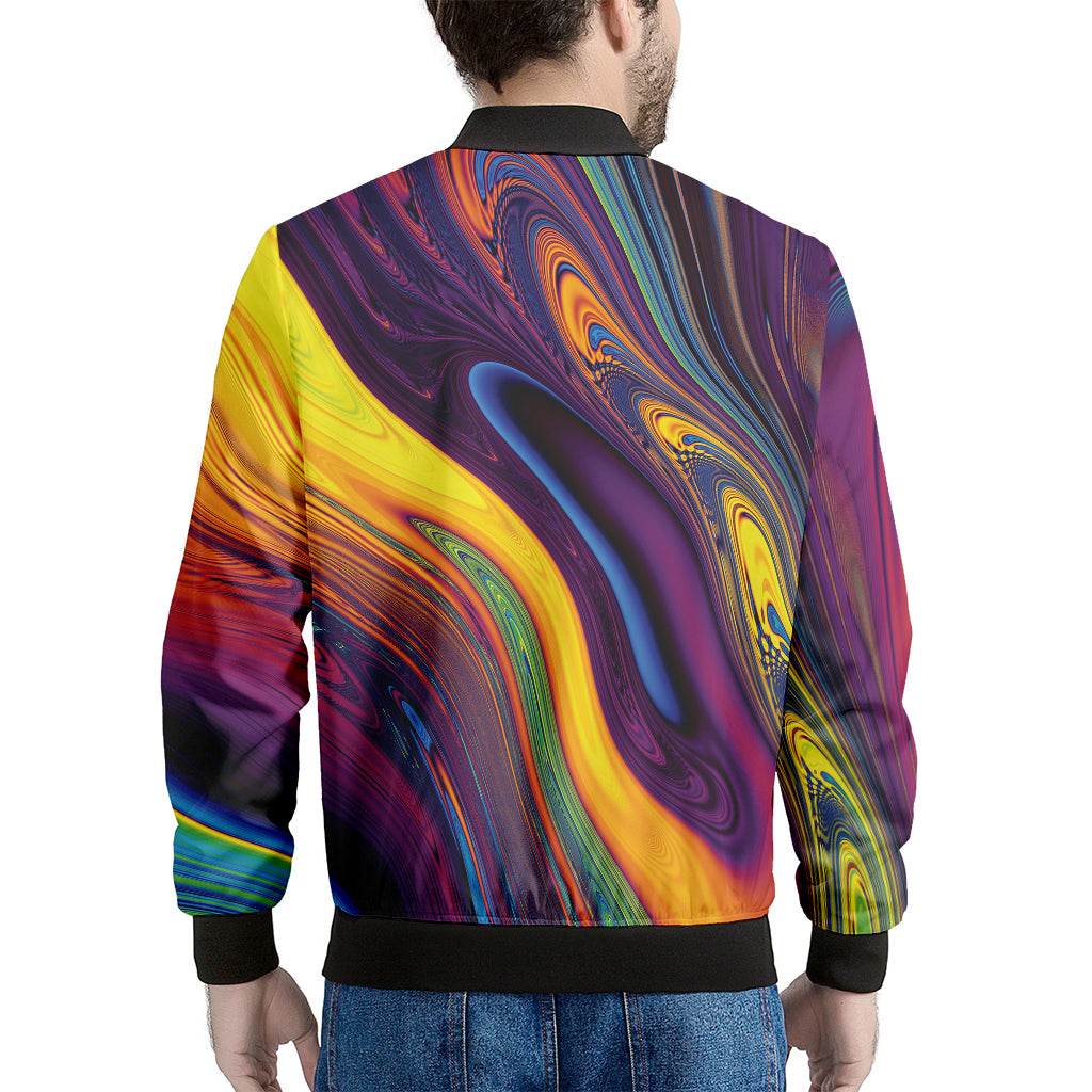 Psychedelic Trippy Fractal Print Men's Bomber Jacket