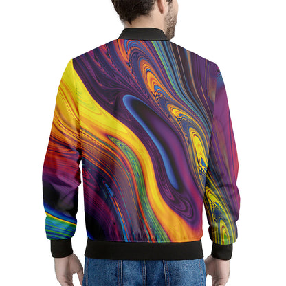 Psychedelic Trippy Fractal Print Men's Bomber Jacket