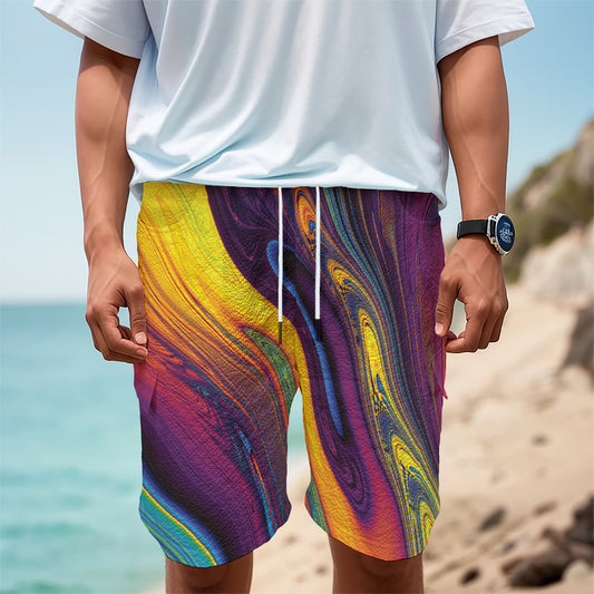 Psychedelic Trippy Fractal Print Men's Cargo Shorts