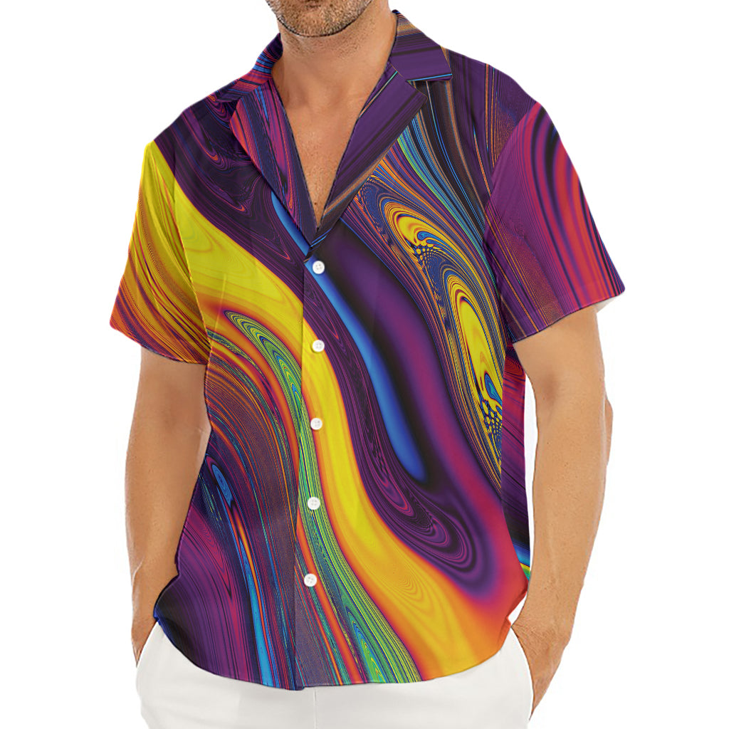 Psychedelic Trippy Fractal Print Men's Deep V-Neck Shirt