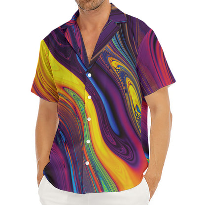 Psychedelic Trippy Fractal Print Men's Deep V-Neck Shirt