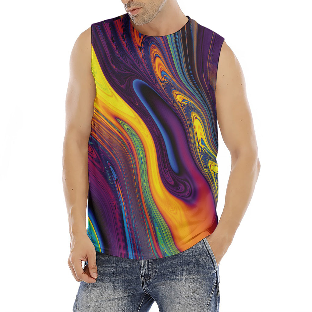 Psychedelic Trippy Fractal Print Men's Fitness Tank Top