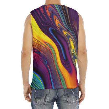 Psychedelic Trippy Fractal Print Men's Fitness Tank Top