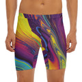 Psychedelic Trippy Fractal Print Men's Long Boxer Briefs