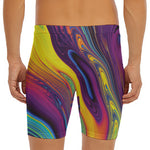 Psychedelic Trippy Fractal Print Men's Long Boxer Briefs