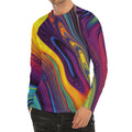 Psychedelic Trippy Fractal Print Men's Long Sleeve Rash Guard