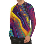 Psychedelic Trippy Fractal Print Men's Long Sleeve Rash Guard