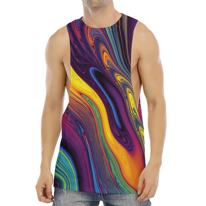 Psychedelic Trippy Fractal Print Men's Muscle Tank Top