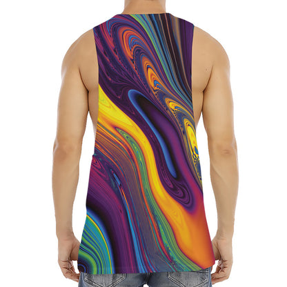 Psychedelic Trippy Fractal Print Men's Muscle Tank Top