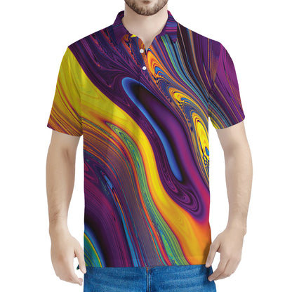 Psychedelic Trippy Fractal Print Men's Polo Shirt