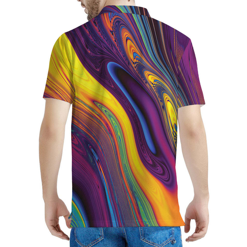 Psychedelic Trippy Fractal Print Men's Polo Shirt