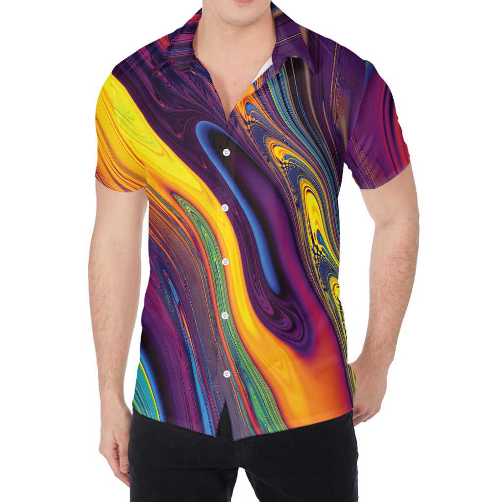 Psychedelic Trippy Fractal Print Men's Shirt