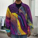 Psychedelic Trippy Fractal Print Men's Shirt Jacket