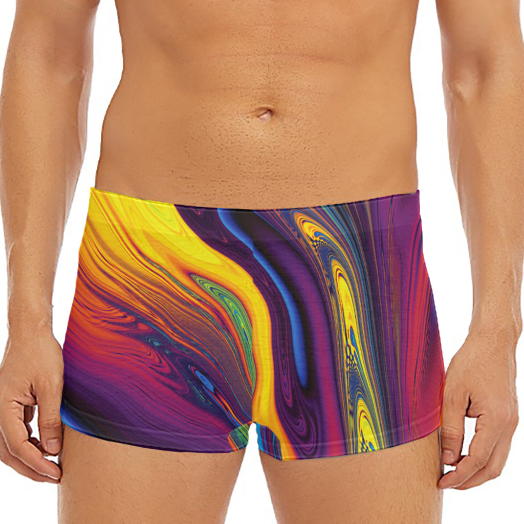 Psychedelic Trippy Fractal Print Men's Short Boxer Briefs