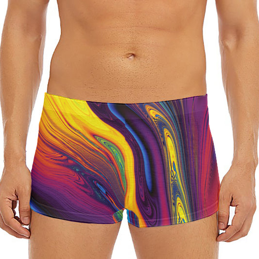 Psychedelic Trippy Fractal Print Men's Short Boxer Briefs