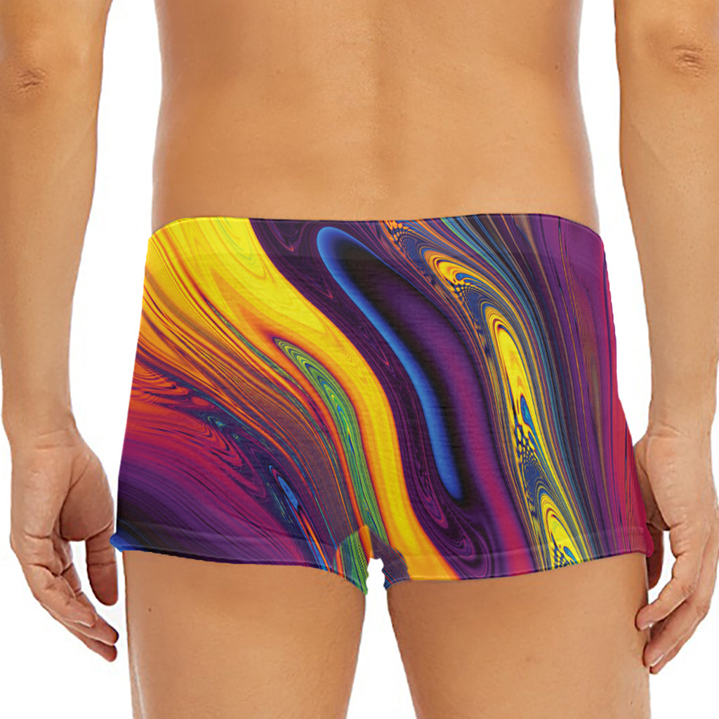 Psychedelic Trippy Fractal Print Men's Short Boxer Briefs