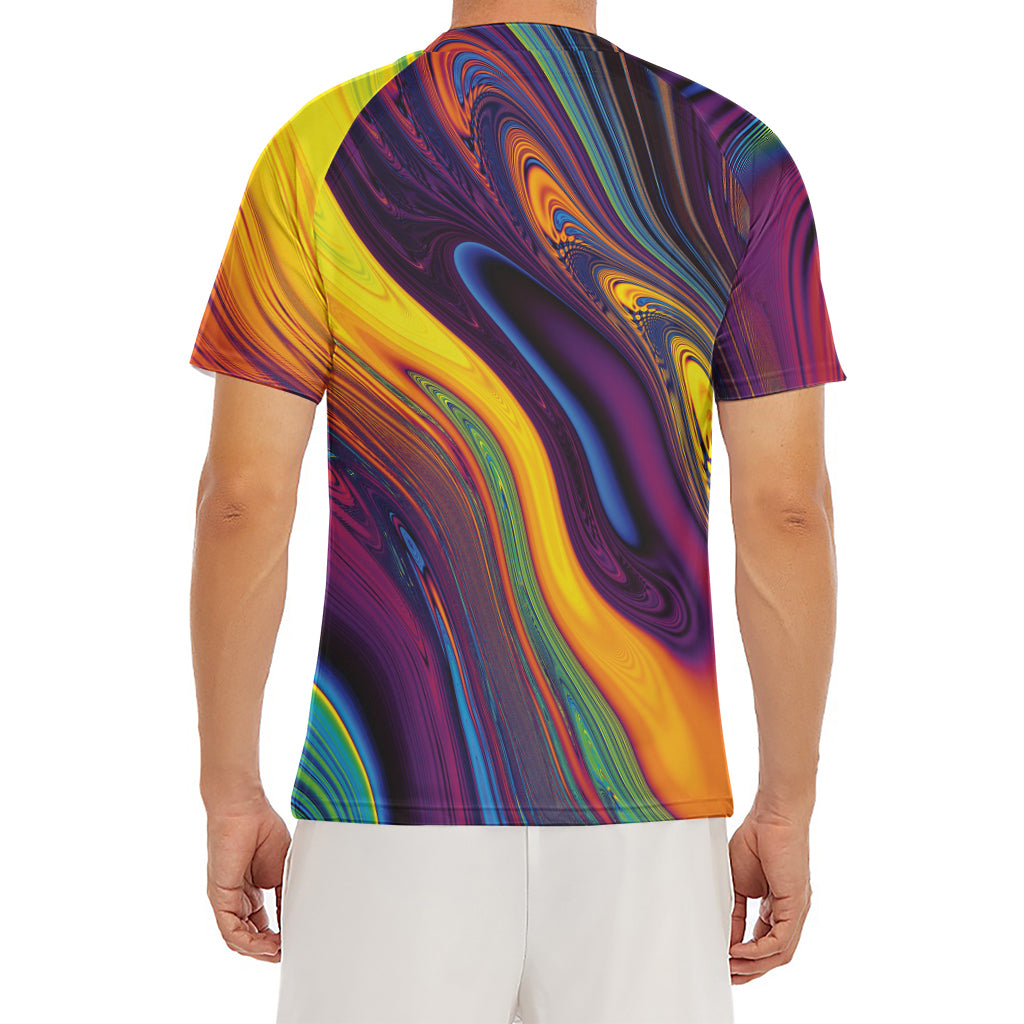 Psychedelic Trippy Fractal Print Men's Short Sleeve Rash Guard