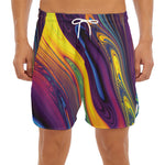 Psychedelic Trippy Fractal Print Men's Split Running Shorts