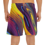 Psychedelic Trippy Fractal Print Men's Split Running Shorts