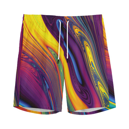 Psychedelic Trippy Fractal Print Men's Sports Shorts