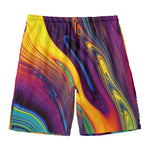 Psychedelic Trippy Fractal Print Men's Swim Trunks