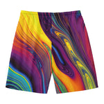 Psychedelic Trippy Fractal Print Men's Swim Trunks