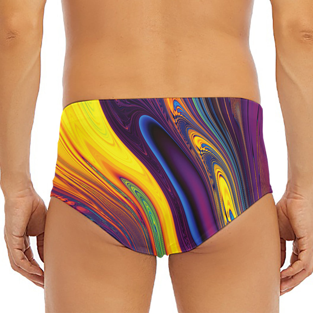 Psychedelic Trippy Fractal Print Men's Triangle Swim Briefs