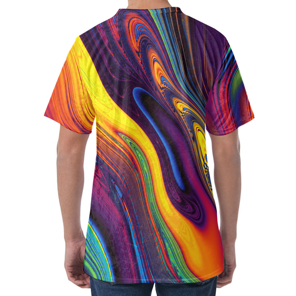 Psychedelic Trippy Fractal Print Men's Velvet T-Shirt