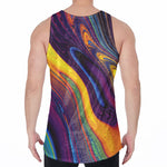 Psychedelic Trippy Fractal Print Men's Velvet Tank Top