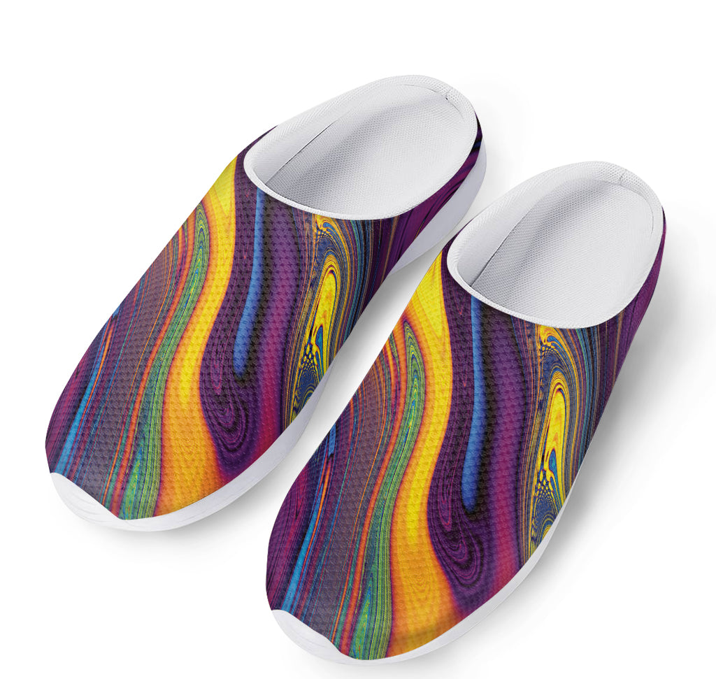 Psychedelic Trippy Fractal Print Mesh Casual Shoes
