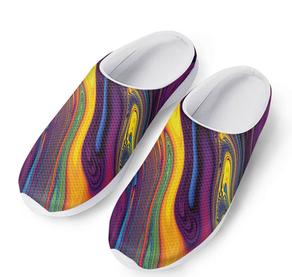 Psychedelic Trippy Fractal Print Mesh Casual Shoes