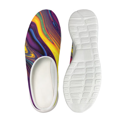 Psychedelic Trippy Fractal Print Mesh Casual Shoes