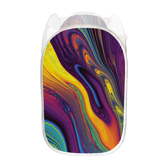 Psychedelic Trippy Fractal Print Mesh Laundry Hamper