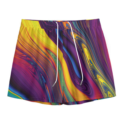 Psychedelic Trippy Fractal Print Mesh Shorts