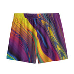 Psychedelic Trippy Fractal Print Mesh Shorts