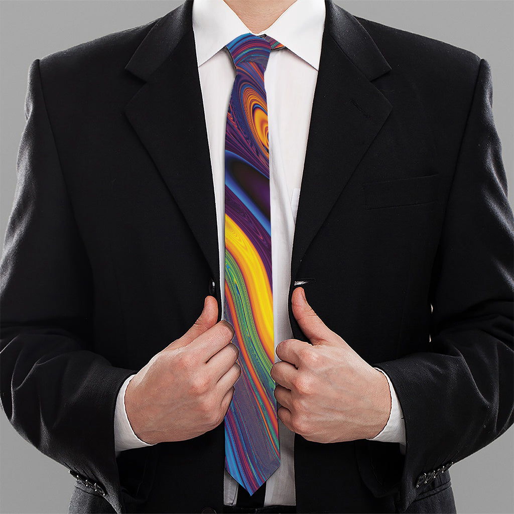 Psychedelic Trippy Fractal Print Necktie