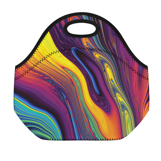 Psychedelic Trippy Fractal Print Neoprene Lunch Bag
