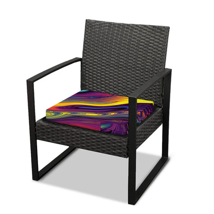Psychedelic Trippy Fractal Print Outdoor Seat Cushion Cover