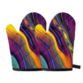 Psychedelic Trippy Fractal Print Oven Mitts