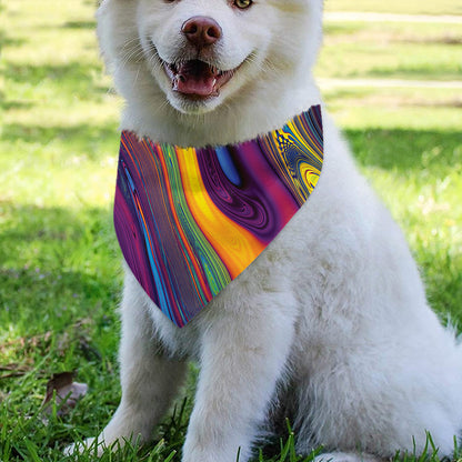 Psychedelic Trippy Fractal Print Over The Collar Dog Bandana