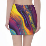 Psychedelic Trippy Fractal Print Pencil Mini Skirt