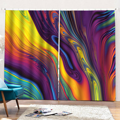 Psychedelic Trippy Fractal Print Pencil Pleat Curtains