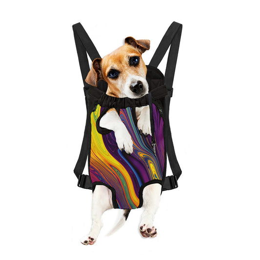 Psychedelic Trippy Fractal Print Pet Carrier Backpack