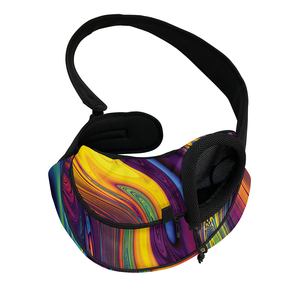 Psychedelic Trippy Fractal Print Pet Sling Carrier