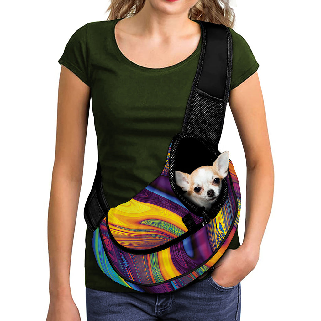 Psychedelic Trippy Fractal Print Pet Sling Carrier